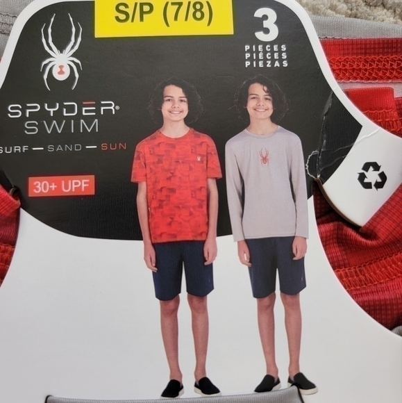🛑 2 / $40 SPYDER 3 Piece Surf Sand Sun Swim Set in Red - Size ( 7/8) Small NWT - Picture 4 of 9